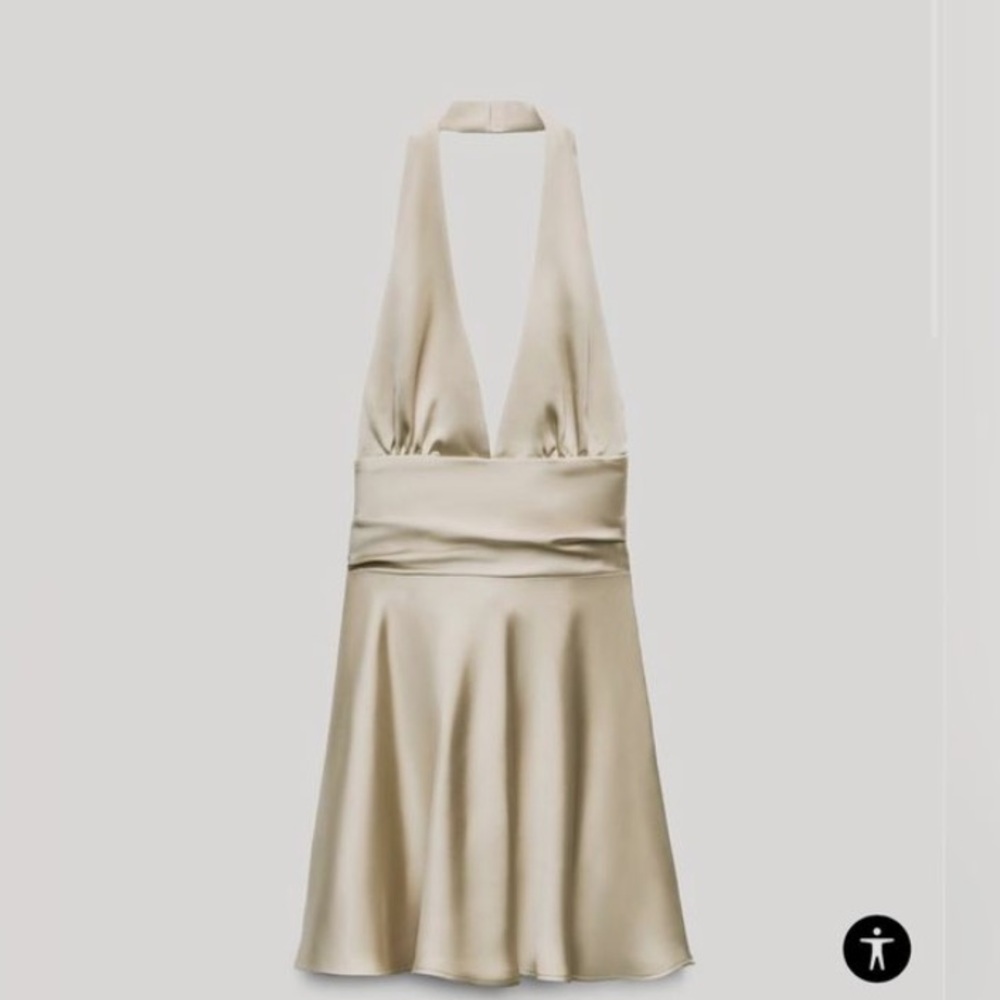 Satin Effect Halter Dress